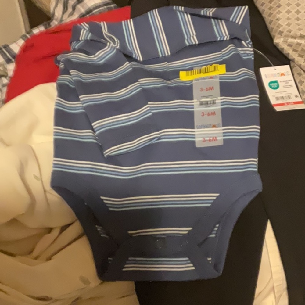Blue Striped Baby Onesie